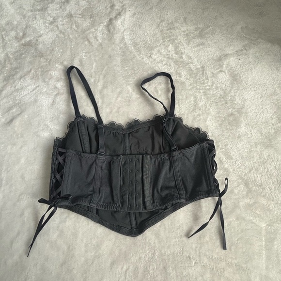 Dark grey Lace Corset Top - Picture 2 of 4